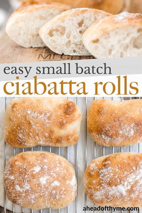 Homemade Ciabatta, Ciabatta Rolls, Ciabatta Bread Recipe, Small Batch Baking, Artisan Bread Recipes, Ciabatta Bread, Best Bread Recipe, Rustic Italian, Italian Bread