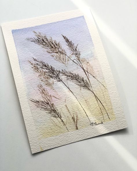 Watercolor of grass against the backdrop of a setting sun - a play of gentle shades of yellow and blue, depicting the serene evening atmosphere. Bedroom wall art, claming home decor, clam and cozy accent #decohome #decor #forsale #clam #watercolor #painting #natural #botanical #boho #malowanie #akwarela #natura Simple Boho Watercolor Paintings, Art Originals Watercolor Boho, Sun Moon Watercolor, Boho Watercolor Painting, Sun And Moon Watercolor Painting, Bohemian Watercolor, Setting Sun, Watercolour Art, Yellow And Blue