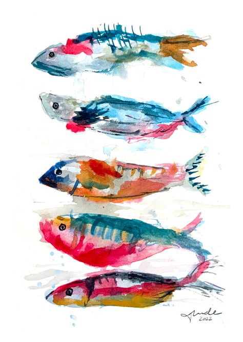 Watercolour Studies - Tunde Szentes Watercolour Studies, Fish Collage, Watercolour Bird, Fish Poster, Fish Artwork, Cambridge Uk, Art Biz, Ink And Watercolour, Animal Illustration Art