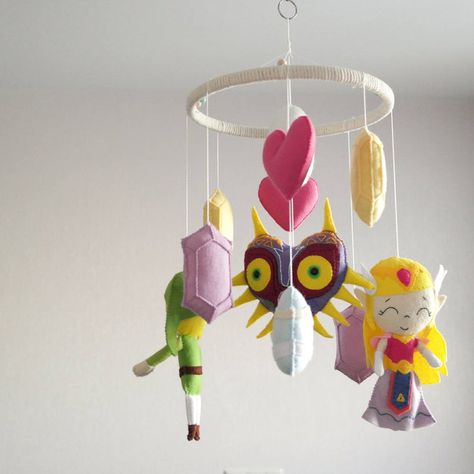 Zelda Nursery, Zelda Baby, Crochet Mobile, Modern Nursery Decor, Mobile Nursery, Best Baby Shower Gifts, Baby Crib Mobile, Felt Patterns, Crib Mobile