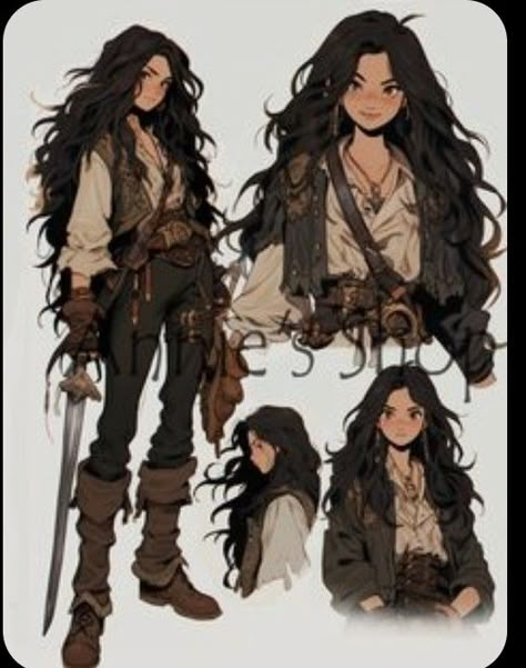 Pirate Clothing, Pirate Outfit, Pirate Art, Dungeons And Dragons Characters, Female Character Design, Character Design References, Character Creation, Fantasy Clothing, Dnd Characters