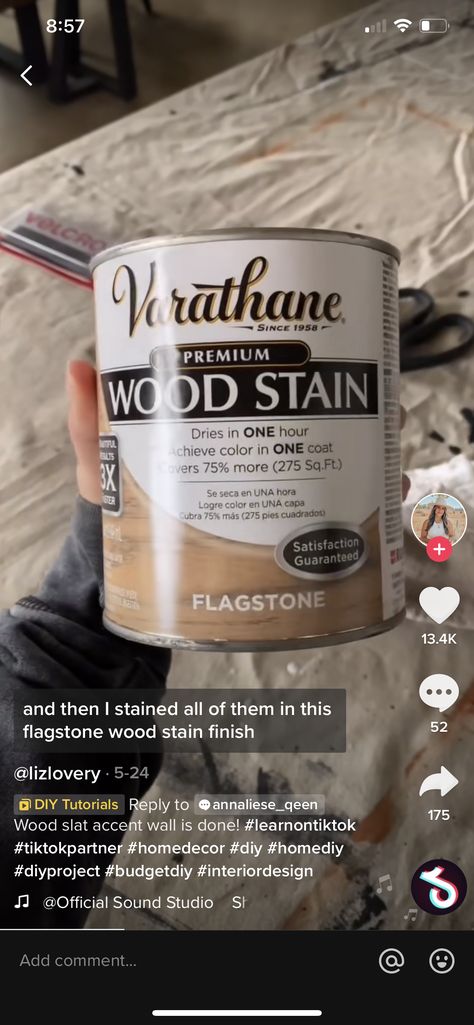 Flagstone Wood Stain, Flagstone Wood Stain Varathane, Flagstone Varathane Stain, Varathane Flagstone, Flagstone Stain, Varathane Stain, Theatre Room, Wood Stain, Wood Slats