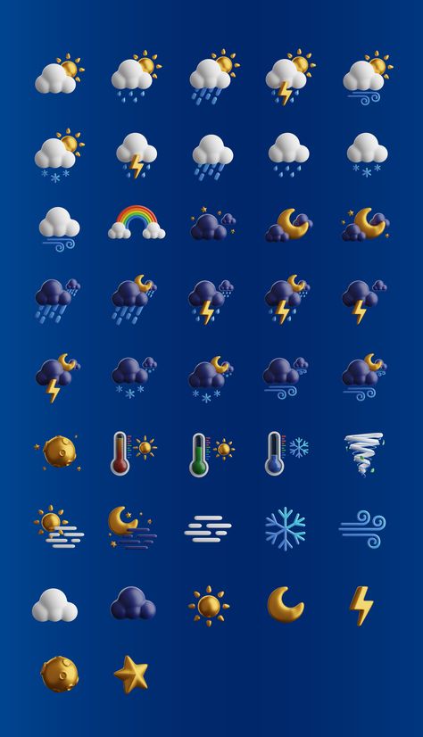 Weather 3D Icons Token Border, Blender Inspiration, Lego Tattoo, Canva Hacks, Weather Icon, Modern Presentation, Weather App, Bullet Journal Paper, Weather Icons