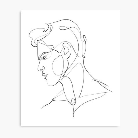 One Line Portrait, Portrait Line Drawing, Interior Prints, Drawing Minimalist, Male Profile, Pattern Design Inspiration, One Line Drawing, Drawing Style, Female Profile