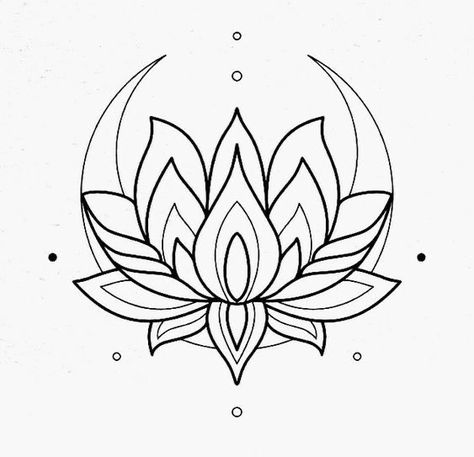 Line Art Lotus Flower, Tattoos With Lotus Flower, Lotus Outline Drawing, Mandala Tattoo Outline, Draw Lotus Flower, Lotus Flower Drawings, Flower Tattoo Stencil, Lotus Flower Outline, Lotus Flower Embroidery