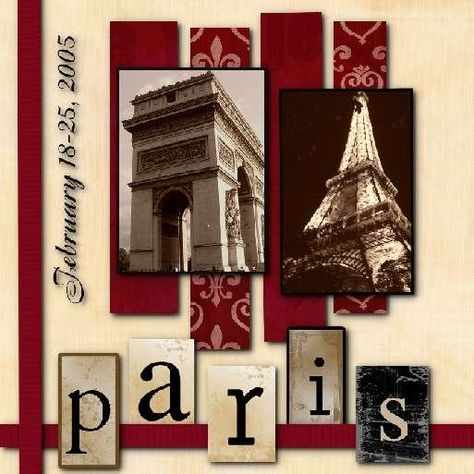 I haven't been to France but I love this layout…plus, I MIGHT go to France one day. Coverpage Ideas For Scrapbook, Europe Scrapbook Ideas, Paris Layout, Scrapbook Paris Ideas, Paris Scrapbook Layouts, Rome Pics, Europe Travel Scrapbook Pages, France Scrapbook Layouts, Europe Scrapbook