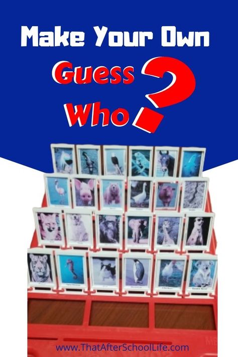 Customize your traditional guess who game to enhance your lesson plans.  Create your own or use one of our pre-made printable guess who cards. Printable Guess Who, Guess Who Game, Game Night Gift, Game Image, Library Games, Reading Projects, Pokemon Diy, Raffle Baskets, Themed Gift Baskets