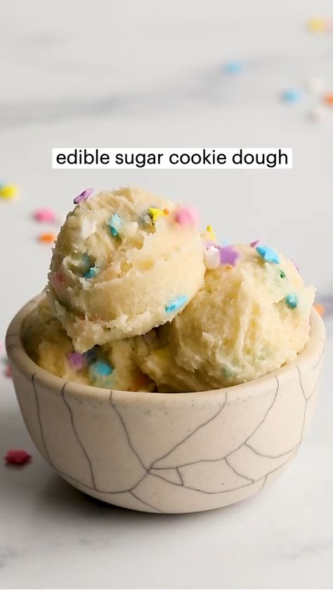 If you’re looking for a quick snack to satisfy your sweet tooth, check out this edible sugar cookie dough recipe! Made using no eggs and heat treated flour, it taste just like regular sugar cookie dough, but is safe for consuming raw. Edible Sugar Cookie Dough Recipe, Heat Treated Flour, Edible Sugar Cookie Dough, Sugar Cookie Dough Recipe, Cookie Dough Recipe, Edible Cookie Dough, Quick Snack, Sugar Cookie Dough, Dough Recipe