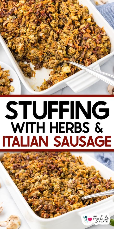 Stuffing With Italian Sausage Stuffing Italian Sausage, William Sonoma Stuffing Recipe, Stuffing With Italian Sausage, Italian Sausage Stuffing Thanksgiving, Turkey Stuffing With Sausage, Best Sausage Stuffing, Sausage Stuffing Thanksgiving, Italian Sausage Stuffing, The Best Stuffing