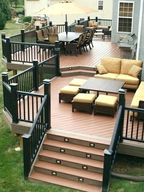 Design Per Patio, Backyard Patio Deck, Porch Design Ideas, Patio Deck Designs, Deck Designs Backyard, Pergola Design, Deck With Pergola, Backyard Pergola, Decks Backyard