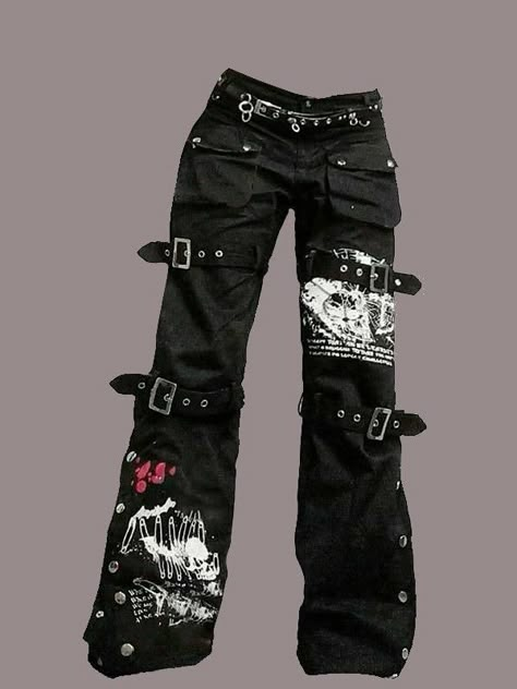 Goth Jeans Diy, Trash Pants, Y2k Grunge Pants, Alt Jeans, Alt Pants, Emo Pants, Scene Pants, Goth Jeans, Grunge Pants