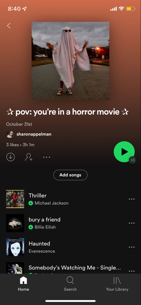 Horror Songs Playlist, Horror Playlist Cover, Halloween Playlist Names, Halloween Spotify Cover, Halloween Playlist Cover, Halloween Spotify Playlist, Pov Playlists, October Songs, October Playlist