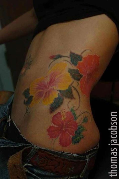 Yellow hibiscus tattoo-Hawaii state flower and my next tat to remember this wonderful paradise :) Yellow Hibiscus Tattoo, Tattoos Hibiscus, Hibiscus Tattoos, Hibiscus Hawaii, Lower Back Tattoo, State Flowers, Hibiscus Tattoo, Mallow Flower, Yellow Hibiscus