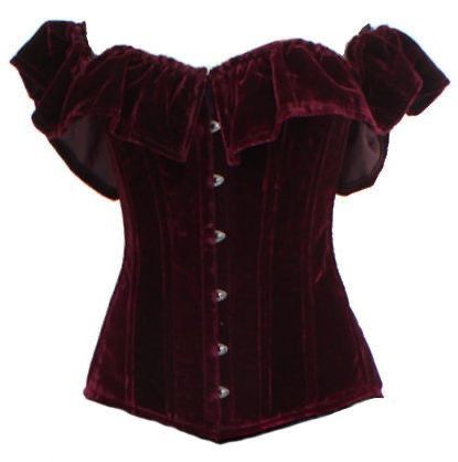 Off Shoulder Corset, Velvet Corset, Boned Corsets, Steel Boned Corsets, Corset Fashion, Burgundy Velvet, Gothic Outfits, Grunge Style, Character Outfits