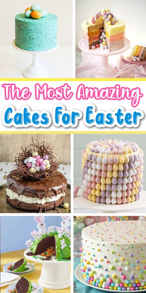 Easter Cakes Recipes, Easter Cakes Ideas, Easter Cake Stand, Easter Egg Cakes, Cakes For Easter, Ho Ho Cake, Easter Cake Ideas, Easter Cake Designs, Easter Themed Cakes