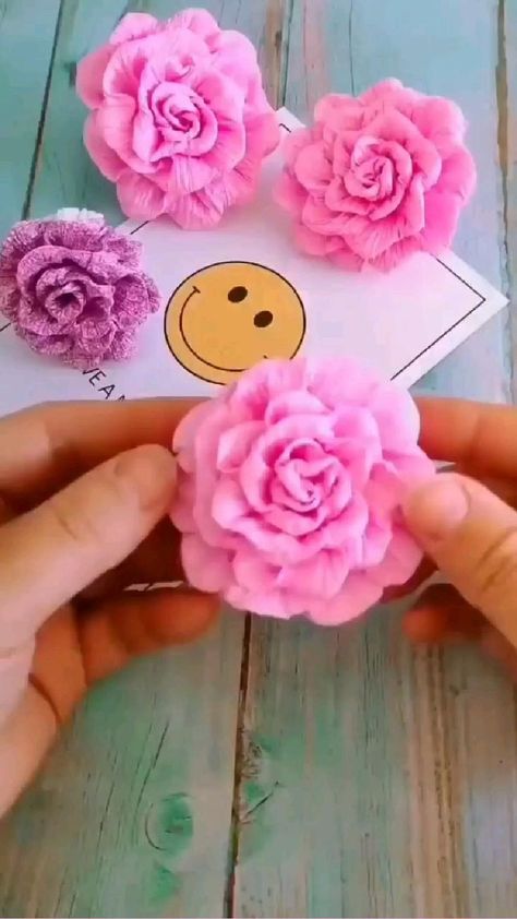 Pin on Crafts Folding Origami, Paper Craft Diy Projects, Handmade Flowers Paper, Paper Flowers Craft, Diy Paper Crafts Decoration, Diy Crafts Paper Flowers, Origami Crafts Diy, Fabric Flowers Diy, Paper Crafts Origami