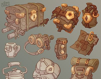 Stylized Props Concept Art, Prop Design Concept Art, Game Props Concept Art, Prop Concept Art, Concept Art Props, Cartoon Props, Mug Drawing, Props Concept, Props Art