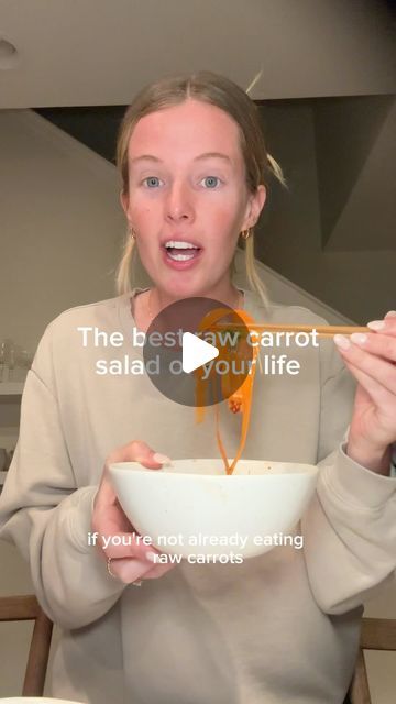 The raw carrot salad has gotten a LOT of attention in the health & wellness space because of its ability to support gut mobility & bind t... | Instagram Ways To Eat Sprouts, Carrot Salad For Hormones, Carrot Ribbon Salad, Recipe Carrots, Raw Carrot Salad, Excess Estrogen, Carrot Recipe, Light Lunches, Carrot Salad Recipes