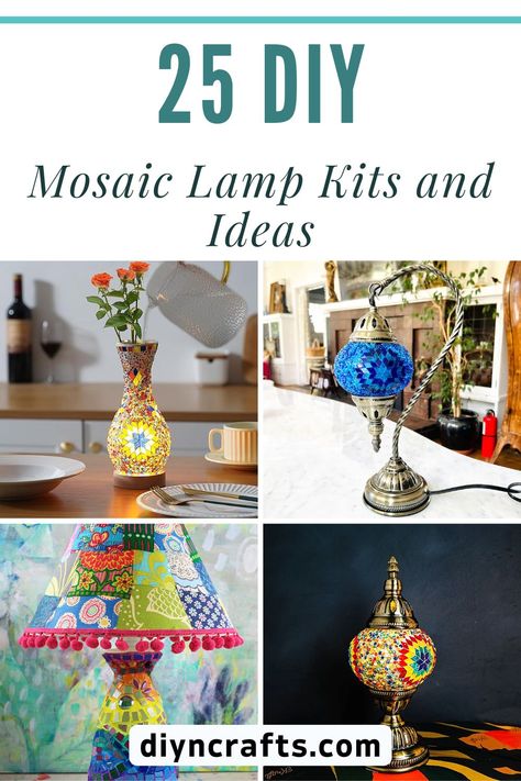 25 DIY Mosaic Lamp Kits and Ideas (Fun Projects) Turkish Mosaic Pattern, Diy Mosaic Lamp, Glass Mosaic Art Diy, Diy Turkish Lamp, Mosaic Gift Ideas, Mosaic Lamp Patterns, Mosaic Candle Holders Diy, Turkish Mosaic Lamp Diy, Mosaic Lamps