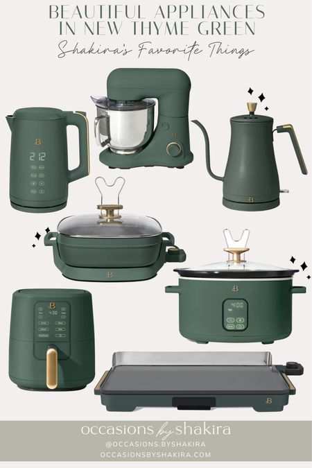 #LTKfindsunder100 #LTKhome #LTKGiftGuide Beautiful Appliances, Green Kitchen Appliances, Green Appliances, Electric Griddle, Gold Kitchen, Green Kitchen, Kitchen Makeover, Shakira, Kitchen Stuff