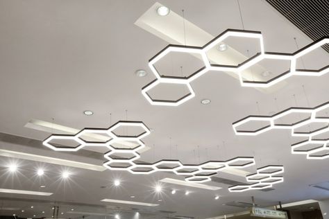 Retail Lighting Design, Burberry Store, Blitz Design, Michael Angelo, Beautiful Floor Lamps, Decorative Floor Lamps, Retail Lighting, Pharmacy Design, Ceiling Light Design