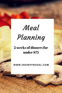 Meal planning - 2 weeks under $75 Organizing Meal Planning, Budget Friendly Dinner, Budget Meal Planning, Grocery Budgeting, Cooking On A Budget, Family Cooking, Budget Printables, Frugal Meals, Recipe Organization