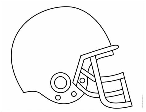 Football Helmet Coloring Page, How To Draw A Football Jersey, Football Helmet Outline, Football Drawings Easy, How To Draw A Football Helmet, How To Draw A Helmet, Football Drawing Easy, Football Helmet Drawing, Planter Crafts