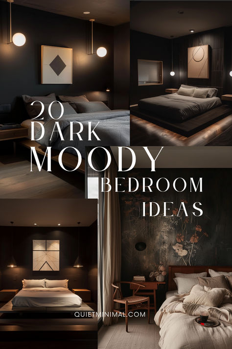 Whether you're captivated by rich color palettes, minimalist designs, or eclectic accents, we offer inspiration and tips to curate a space that radiates warmth, comfort, and style. Let us guide you on a journey to create the perfect retreat for your peaceful evenings. #DarkMoodyBedroom #CozyNights #TranquilSanctuary #BedroomInspiration #WarmthAndComfort Cozy Black Bedroom Ideas, Black Moody Bedroom Ideas, Dark Relaxing Bedroom, Moody Male Bedroom, Gentlemans Bedroom Ideas, Studio Mcgee Moody Bedroom, Dark Apartment Interior, Masculine Black Bedroom, Handsome Bedroom