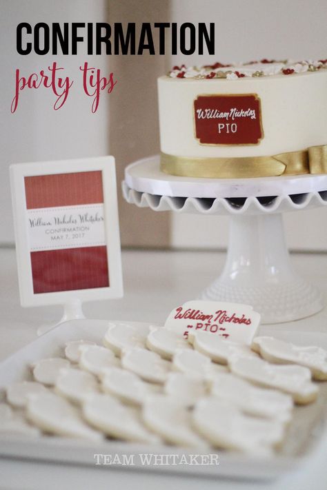 The Confirmation *Par-tay* - Team Whitaker Catholic Sacraments, Catholic Confirmation, Confirmation Party, Confirmation Cakes, Beef Fajitas, Red Tablecloth, Strawberry Margarita, Party Tips, Baptism Candle