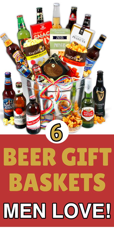 Beer gift baskets for men - Looking for a fabulous gift for the beer lover?  Send him a delicious beer gift basket...perfect beer lover's gift for Father's Day, birthday or Christmas.  #fathersday #giftbaskets (sponsored) Beer Basket Ideas For Men, Beer Christmas Gifts, Beer Gifts Basket, Basket Raffle, Diy Christmas Baskets, Beer Basket, Gift Baskets For Him, 75th Birthday Gifts, Gifts Baskets