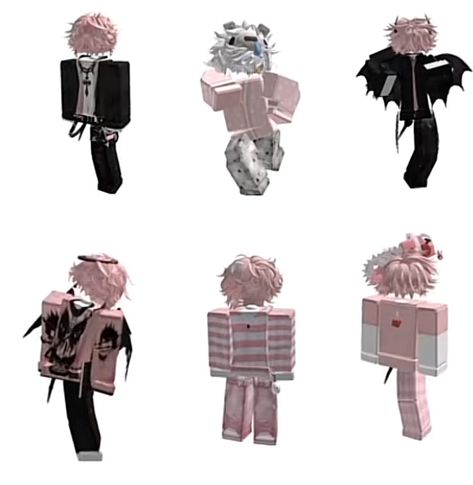 Cutecore Roblox Avatars Male, Soft Boy Roblox Avatar, Roblox Skins Boys, Cute Roblox Avatars Boy, Avatar Roblox Boy, Matching Fits Couples, Boy Avatar, Emo Roblox Outfits, Pink Emo