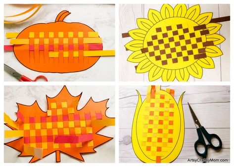 Crafts to Work on Fine Motor Skills • The Growing Creatives Weaving For Kids, Fall Art Projects, Stem Crafts, Paper Flower Crafts, Paper Weaving, Fall Printables, Improve Concentration, Fall Crafts For Kids, Paper Crafts Origami