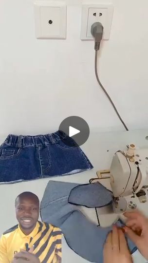 How to convert a Jean trouser into skirt and blouse | By Lucas Olayemi Oluwayemi | Welcome back to gist of the day
my lovely fans. In today's video, we are going to be
watching how you can turn a jean trouser into a beautiful
skirt and blouse. So the techniques you are going to
watch in the video is how you can cut the jean into the shape
of skirt and blouse or you already have the experience and
the the sewing techniques required and a lot more in the
video so once you video to the end I told you you just have to
be creative from this platform we are here for you guys so
that you guys can be creative at the at the comfort of your
home thank you very much stay on. As you can see he has cut
the the upper part that is the flare the down part now let's
see he wants to cut the up on the blouse Turn Jeans To Skirt, Denim Pants To Skirt Diy, How To Turn A Pair Of Jeans Into A Skirt, Converting Jeans To Skirt, Attaching Waistband To Skirt, Skirt And Blouse, Beautiful Skirts, Jeans Pants, Sewing Techniques