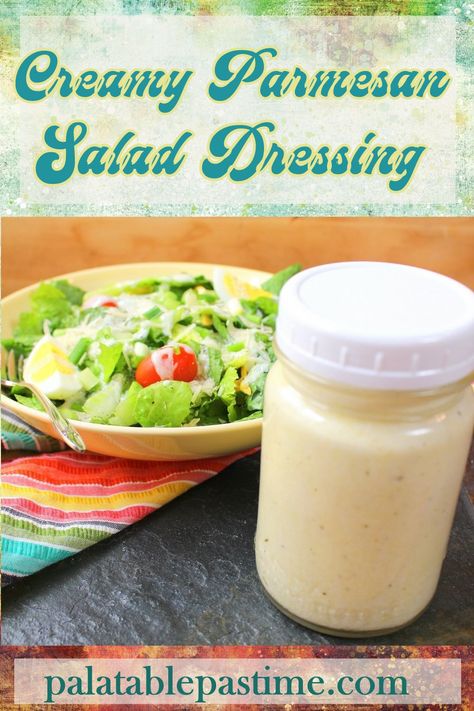 Creamy Parmesan Dressing Recipe, Parmesan Salad Dressing, Parmesan Dressing Recipe, Mayo Salad, Carb Sides, Parmesan Salad, Homemade Italian Dressing, Creamy Salad Dressing, Roasted Garlic Chicken