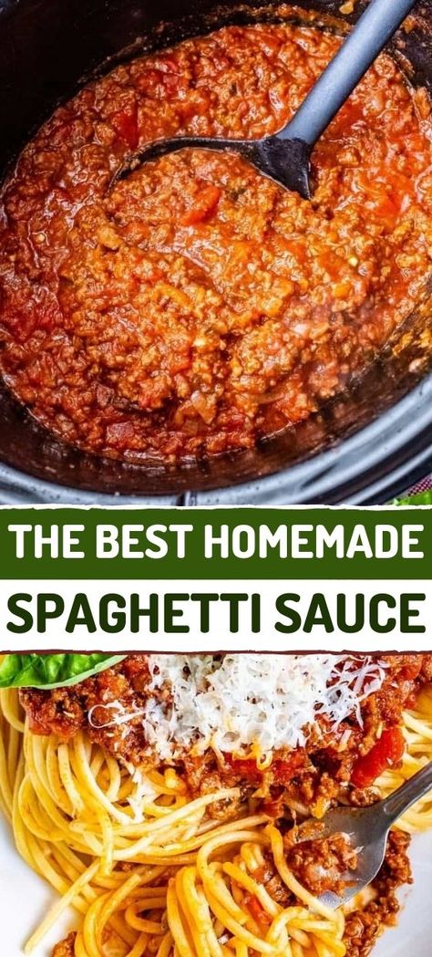 The Best Homemade Spaghetti Sauce Keto Meat Sauce Spaghetti, Good Spagetti Recipe, Best Slow Cooker Spaghetti Sauce, Thick Spaghetti Meat Sauce, Southern Spaghetti Sauce, Recipe Spaghetti Sauce, Spaghetti Sauce Meat, Best Speggetti Sauce, Traditional Spaghetti Sauce