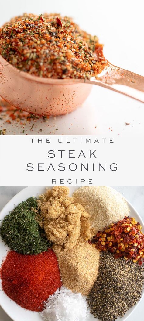 Homemade Meat Seasoning, How To Season Steaks For The Grill, Homemade Steak Rub, Diy Steak Seasoning, Steak Seasoning For Grill, Best Steak Seasoning Grilling, Steak Spice Recipe, Steak Seasoning Recipes Easy, Spice Recipes Homemade