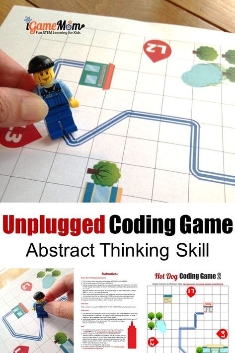 printable coding game teaching kids abstract logic thinking skills. Unplugged STEM activities for students to learn computer coding off screen. Computational Thinking Activities, Abstract Data, Unplugged Coding Activities, Coding Activities, Logic Thinking, Coding Games, Coding Lessons, Learn Computer, Computational Thinking