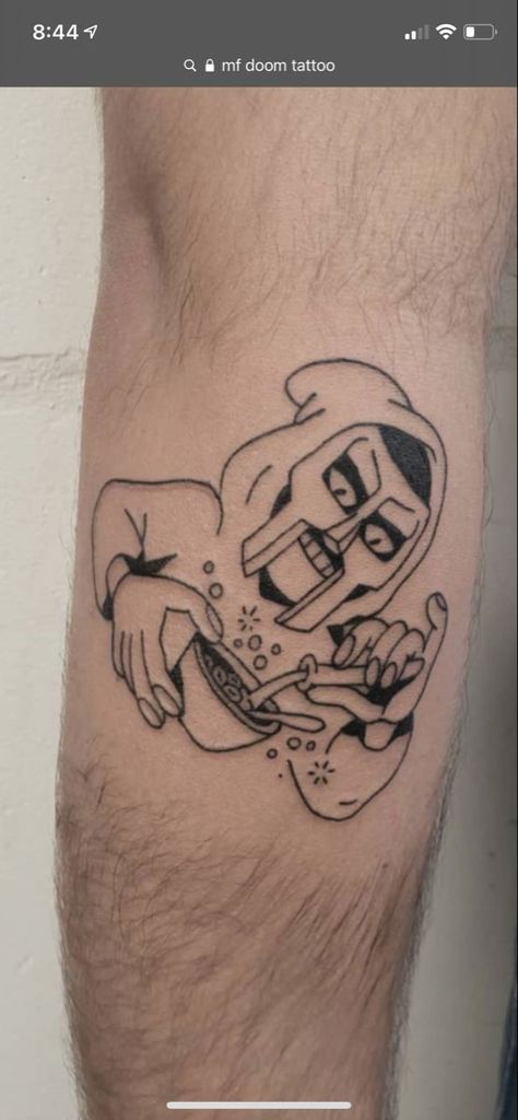 Mf Doom Tattoo, Doom Tattoo, Hip Hop Tattoo, New Tattoo Styles, Cartoon Tattoo Ideas, Delicate Tattoos For Women, Atlas Tattoo, Animated Shows, Cartoon Tattoo