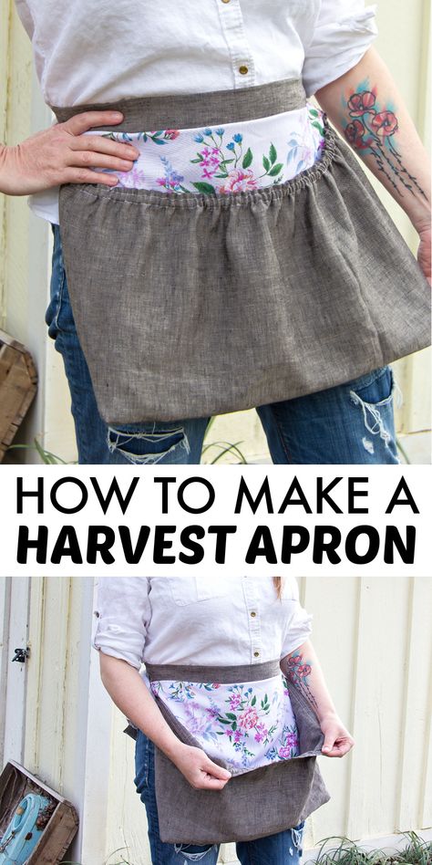 How to Make a DIY Harvest Apron - Make and Takes Easy Sewing Ideas To Sell, Syprosjekter For Nybegynnere, Harvest Apron, Unique Sewing Projects, Summer Sewing Projects, Diy Hobbies, Apron Patterns, Diy Sewing Gifts, Apron Sewing