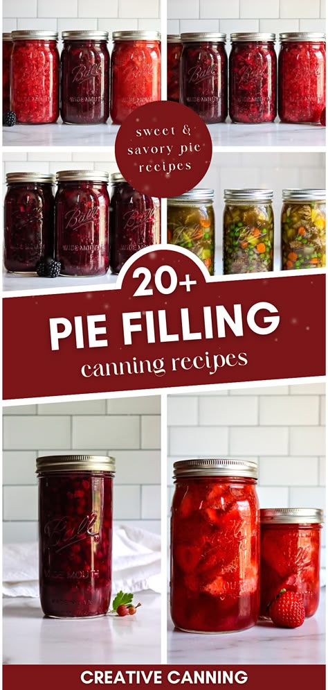 Pie Filling Canning Recipes, Canning Pie Filling, Fruit In Jars, Pie Filling Canning, Canning Fruit Recipes, Canning Apple Pie Filling, Berry Pie Filling, Preserving Fruit, Diy Canning