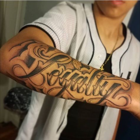 Tattoo uploaded by Josh Whittaker | Loyalty #rokmatic #ink #tattoo #freehand #loyaltytattoo | 387860 | Tattoodo Loyalty Tattoo For Men Forearm, Loyalty Forearm Tattoo, Loyalty Tattoo For Men, Hand Tats Men, Religous Tattoo, Loyalty Tattoo, Forearm Tattoo Quotes, Hard Tattoos, Empire Tattoo