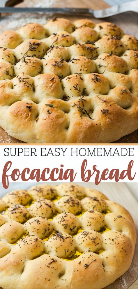 Impress your family with this Italian classic – an easy focaccia recipe that’s as fun to make as it is to eat! Focaccia Bread In Dutch Oven, Focaccia Bread With Self Rising Flour, Italian Monkey Bread Recipe, Foccacia Bread Loaf, Bravo Bread Recipe, Frocossia Bread, Easy Foccacia Bread Instant Yeast, Dutch Oven Focaccia Bread, Easy Faccocia Bread