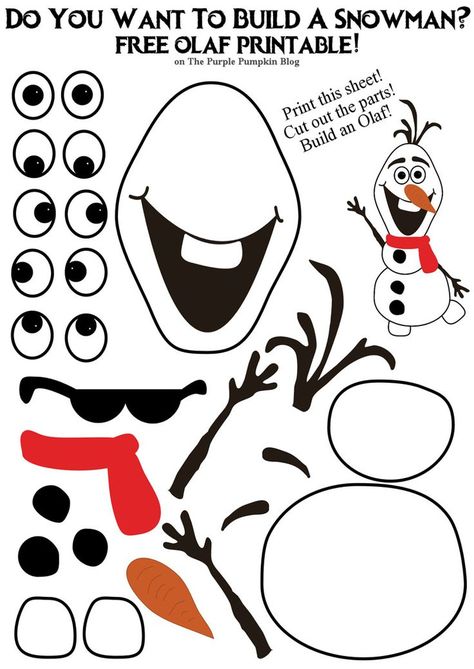 Free Olaf Printable!!  Do you want to build a snowman? You can with this paper activity! Simply print, cut and stick the parts together! Lots of fun for Frozen fans! Frozen Day At School, Olaf Printable, Olaf Party Favors, Lake Christmas, Today Planner, Olaf Party, Counseling Tips, Frozen Crafts, Diy Schneemann