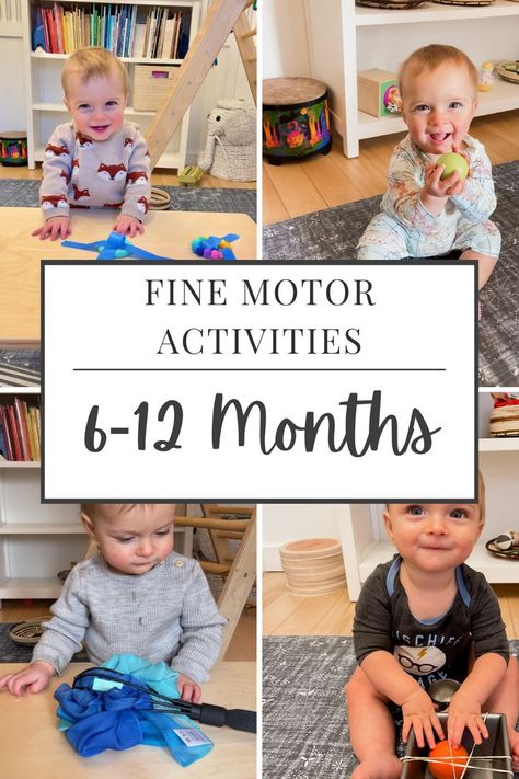 Fine Motor Activities for Babies 6-12 Months Infant Learning, Baby Development Activities, Infant Sensory Activities, Infant Classroom, Learn Through Play, Aktiviti Kanak-kanak, Baby Sensory Play, Baby Play Activities, Motor Development