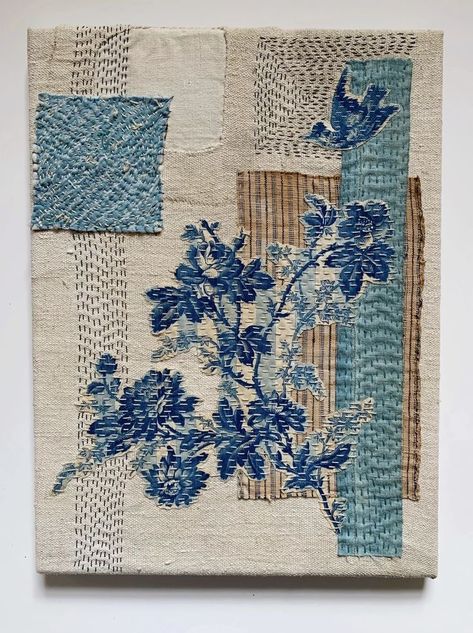 Textile Ideas Inspiration, Caro Ramsey, Mandy Pattullo, Kunst Collages, Textile Samples, Simpul Makrame, Boro Stitching, Sashiko Boro, Textiles Artwork