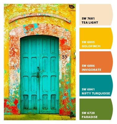 Mexican Inspired Interior, Talavera Color Palette, Patio Color Palette, Mexican Exterior Paint Colors, Traditional Mexican Color Palette, Colourful Mediterranean Interior, Caribbean Mood Board, Sicilian Color Palette, Sicily Color Palette