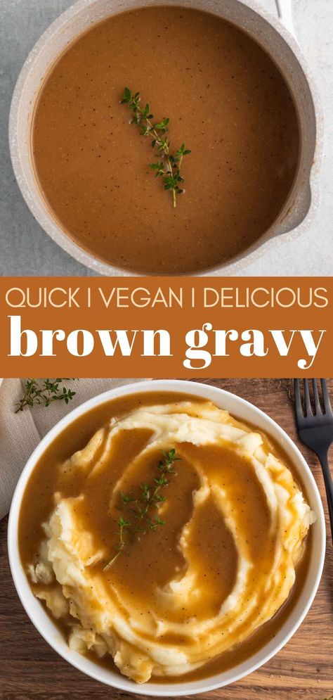 Homemade Vegetarian Gravy, Plant Based Gravy, Veggie Gravy Recipe, Easy Vegan Gravy Recipe, Best Vegan Gravy, Vegan Gluten Free Gravy, Easy Vegetarian Gravy, Vegan Brown Gravy Recipe, Easy Vegan Gravy