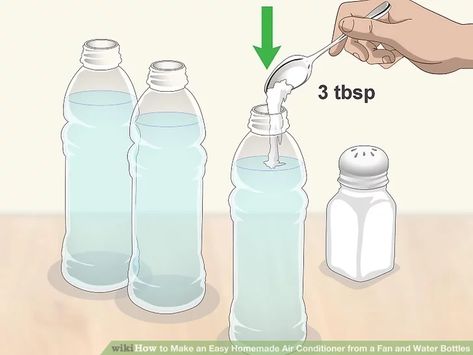 How to Make an Easy Homemade Air Conditioner from a Fan and Water Bottles Bucket Air Conditioner, Homemade Ac, Homemade Air Conditioner, Diy Ac, Diy Air Conditioner, Empty Water Bottle, Galaxy Slime, Swamp Cooler, Bottom Of The Bottle