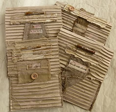 Corrugated Cardboard Crafts, Lynne Moncrieff, Somerset Studio, Handmade Journals Diy, Cardboard Art, Shipping Tags, Vintage Junk Journal, Diy Journal, Handmade Journals