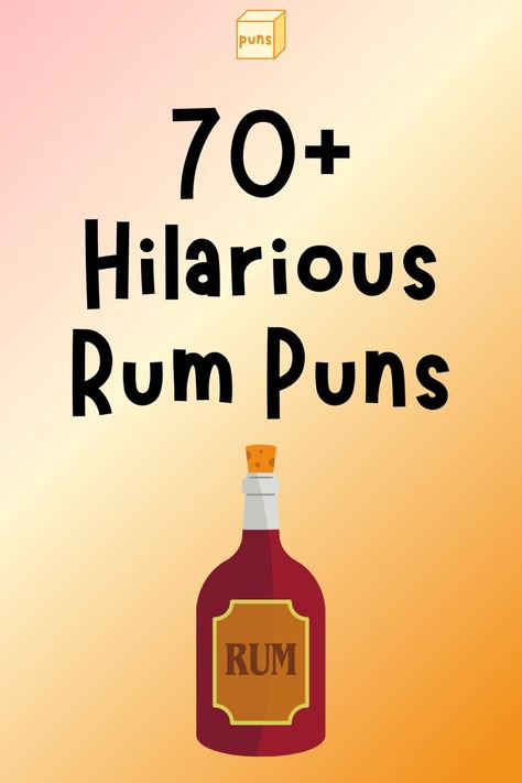 You can enjoy rum on the rocks or mix it into a fruity cocktail. Rum dates back centuries. It was also the preferred alcoholic drink of American colonists. Today, it remains a popular liquor. If you’re a bartender or rum-lover, read the following rum puns for a good laugh. If you know someone who loves rum, share the puns with them. Funny Drink Names, Popular Liquor, Cocktail Puns, Drinking Puns, Alcohol Puns, Rum Mixed Drinks, Funny Cocktails, Drink Names, Fruity Cocktail